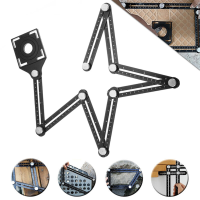 Multi Angle Measuring Ruler Drill Hole Locator 4/8 Sided Universal Locator Aluminum Alloy Angle Measuring Ruler Foldable