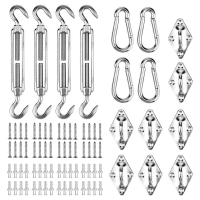 NASUM 80PCS Zonnezeil Hardware Parasols Tenten Haken Klimmen Gespen Schroeven Rvs Tent Accessoires voor Outdoor Tuin Bin