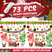 Nieuwjaar Kerst Ballonnen Kerstvlaggen Kerst Brief Banner Kerstman Spiraal Foto Props