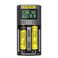 NITECORE UM2 LCD Display 5V/2A Lithium Batterijlader USB QC Slimme Snellader Voor AA AAA 18650 21700 26650