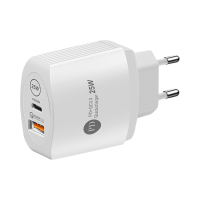 Olaf PD25W 2 poorts USB PD oplader USB A+Type C QC3.0 PD3.0 Snelladende wandladeradapter EU stekker US stekker voor iPho