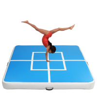 Opblaasbare gymnastiekmat van 78,74x78,74x5,9 inch voor tumblingtraining en oefeningen op de luchtpiste.