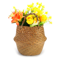 Opvouwbare bloempot plantenstro opslagmanden Bloemenvaas Handgemaakte hangende mand Thuisdecoratie