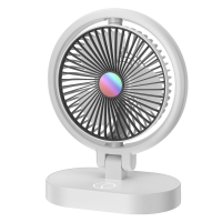 Opvouwbare kleine ventilator Portable Home Mute USB Desktop Opladen Sfeer op drie niveaus Nachtlampje Kleine elektrische