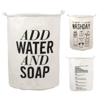 Opvouwbare wasmand ronde katoenen linnen opvouwbare wasmand waterdichte vuile kleren opbergbak met handvat