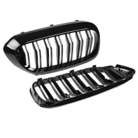 Paar Gloss Black Front Dual Slats Front Car Grilles voor BMW 5 serie G30 G38 2017 2020