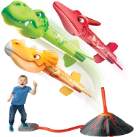 Pedal Vliegende Dinosaurus Raketlanceerder voor Kinderen, Afstand tot 100 ft, Buitenspeelgoed, Grappig Familie Speelgoed