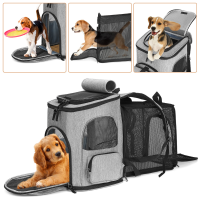 Pet Carrier Rugzak Ademend Puppy Reisruimte Schoudertas Hond Kat Outdoor Dubbelzijdig kussen