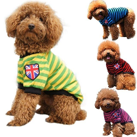 Pet Hond Kat Gestreepte Kleding Jassen T shirt Pet Kleding Vest Winter Lente Pet Customes 3 Kleuren