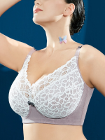 Plus Size Beauty Lace Push UP Verzamel Minimizer Licht gevoerde BH met beugelbandjes