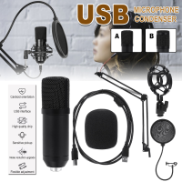 Professionele intelligente ruisonderdrukking USB condensatormicrofoon met schokbevestiging