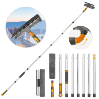 Professionele Raamtrekker Reiniger, 2 in 1 Douche Raamtrekker met Verlengstok, 103 IN Telescopische Raamwas Apparatuur m