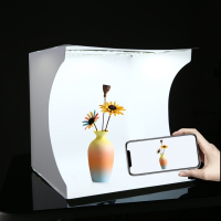 PULUZ Draagbare Studio Set 3 Kleurtemperatuur LED Ring Licht Hoogtepunt Opvouwbaar met 6 Kleuren Achtergronddoek