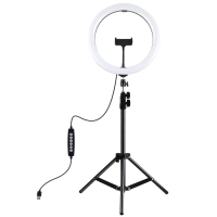 PULUZ PKT3093B 11,8 inch licht + 1,1 m statiefbevestiging gebogen oppervlak RGBW Dimbare LED ring Vloggen Fotografie Vid
