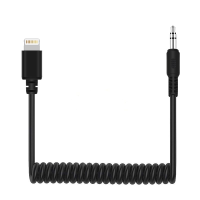 PULUZ PU514 3,5 mm TRRS Male naar 8 Pin Live Microfoon Audio Adapter Spring Coiled Cable voor DJI OSMO Pocket Smartphone