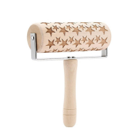 Push Style Kerst Bedrukt Embossing Deegroller Cookie Deeg Stick Tool Bakken Noodle Cake Gegraveerde Roller
