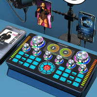 Q7 Live geluidskaart Sound Mixer Podcast Karaoke Home Studio Record Professionele geluidskaart Bluetooth Microfoonmixer