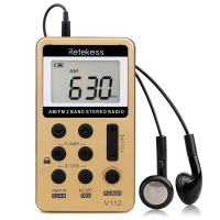 Retekes V 112 FM radio Draagbare mini radio FM AM 2 bands stereoradio Digitale afstemming Handheld digitale zakradio