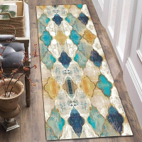 Retro Tapijt Geometrische Marokkaanse Etnische Stijl Kristal Fluwelen Vloermat voor Slaapkamer Woonkamer