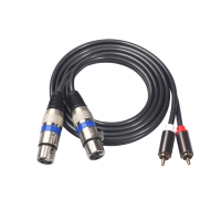 REXLIS 3 m XLR naar RCA Kabel 2 RCA Male naar 2 XLR Vrouwelijke Audiokabel Patchkabel voor Versterker Mixer Microfoon