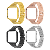 Roestvrij staal vervang horlogebandje + metalen frame voor Fitbit Blaze Tracker
