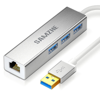 SAMZHE 3 Port USB3.0 Hub Splitter RJ45 Gigabit Ethernet Adapter Bedrade Netwerkkaart Converter voor Laptop Desktop PC UW