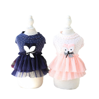 Schattige fox hond prinses feestjurk hond kat pet rok jurk Soft katoenen zomer kleine hond jurken