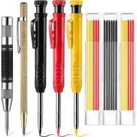 Set van 8 timmermanspotloden met automatische centerpons Markeergereedschap Hardmetalen afschrijfgereedschap 3 mechanisc