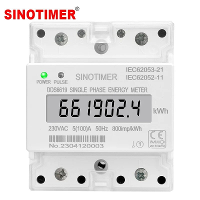 SINOTIMER Din Rail Single Phase Electronic Energy Meter AC 220V 100A kWh Teller Verbruiks Analoge Elektriciteitsmeter Wa