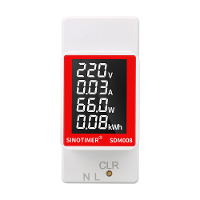 SINOTIMER SDM008 AC Din Rail multifunctionele meter met LCD scherm Meet wisselstroom Spanning (50 300V) Stroom (0 100A)