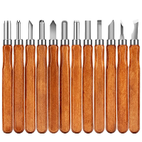 SK2 Carbon Steel 12 delige houtsnijmes set met ergonomische handgrepen ideaal voor beeldhouwen, houtsnijwerk, ambachten