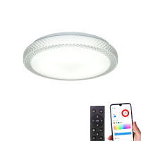 Slimme plafondlamp met hoofdlicht en RGB sfeerlicht 3000~6500K Instelbare temperatuur APP Afstandsbediening Spraakbestur