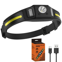 Slimme Sensor 600 Lumen XPG+COB LED Hoofdlampen Dubbele Lichtbron Koplamp Met Veiligheidslicht Waterdichte Draagbare Hoo
