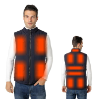 Slimme verwarmde katoenen vest voor mannen en vrouwen 11 Area Men Winter Smart Heating Cotton Vest Heated V Neck Vest Wo