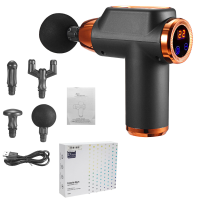 Smart Muscle Massage Vibrerende Handheld Deep Tissue Percussion 6/22 Speed USB Opladen LED Touchscreen met 4 Heads