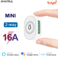 Smatrul Smart Mini WiFi Lichtschakelaar Module 16A Tuya Afstandsbediening DIY 2 Way Wireless Light Controller Breakers W