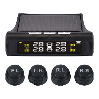 Solar energie TPMS Auto Bandenspanningsalarmmonitor Systeem Auto Beveiliging Externe Sensor Bandenspanning Temperatuurwa