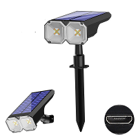 Solar Grond Licht USB Oplaadbaar Buiten Gazon Licht Landschap Tuin Licht Zonne Tuin Waterdichte Wandverlichting