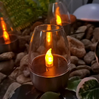 Solar Light Glass Shape Outdoor Patio LED roestvrijstalen kaarslamp Lawn Night Lights Holiday Decoration Light