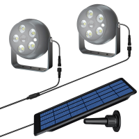 Solar Spotlights Outdoor Indoor LED Landschap Spot Light 2 in 1 Waterdichte Zonne energie Wandlampen Auto AAN/Uit met Du