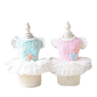 Summer Love Lace Bow Flower Dress Lace Cute Dog Pet Dress Pet Products Clothes For Dog Hondenkleding