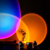 Sunset Projector Lamp Rainbow Atmosfeer Led Nachtlampje voor Thuis Slaapkamer Koffieshop Achtergrond Muurdecoratie USB T