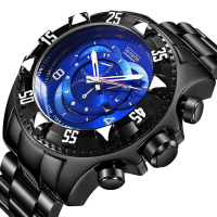 TEMEITE 020G Mode Herenhorloge Grote wijzerplaat Lichtgevende datumweergave Quartz horloge