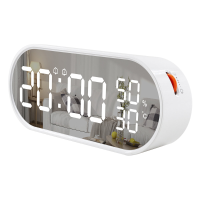Temperatuur vochtigheidssensor Digitale spiegel Wekker LED display Aanraakbediening Achtergrondverlichting Tafelklok met