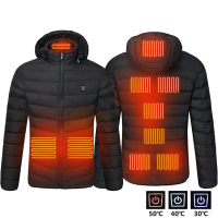 TENGOO HJ 09 Heren 9 Verwarmde Jas USB Winter Buitenkleding Verwarmbare Katoenen Jas met Elektrische Verwarming voor War