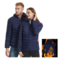 TENGOO HJ 09 Mannen 9 Gebieden Verwarmde Jas Dual Control Zones USB Opladen Winter Warm Outdoor Elektrische Verwarming J