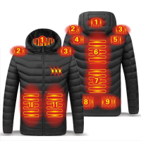 TENGOO HJ 11 Unisex 11 Gebieden Verwarming Jas Heren 3 Modi Aanpassen USB Elektrisch Verwarmde Jas Thermische Hoodie Jas