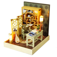 TIANYU DIY Doll House TW37 Inktkleur Collectie van Qingdai Creative Antiquity Scene Handgemaakt klein huis