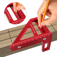 Timmerman Vierkant Aluminium Miter Driehoek Gaatje Liniaal Houtbewerking Vierkant Gradenschaal 3D Multihoek 45 90 Graden