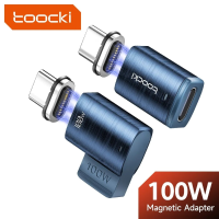 Toocki 100W USB C Naar Type C Magnetische Adapter 2 in 1 PD Snel Opladen Type C Connector Data Sync 90 Graden USB C Magn